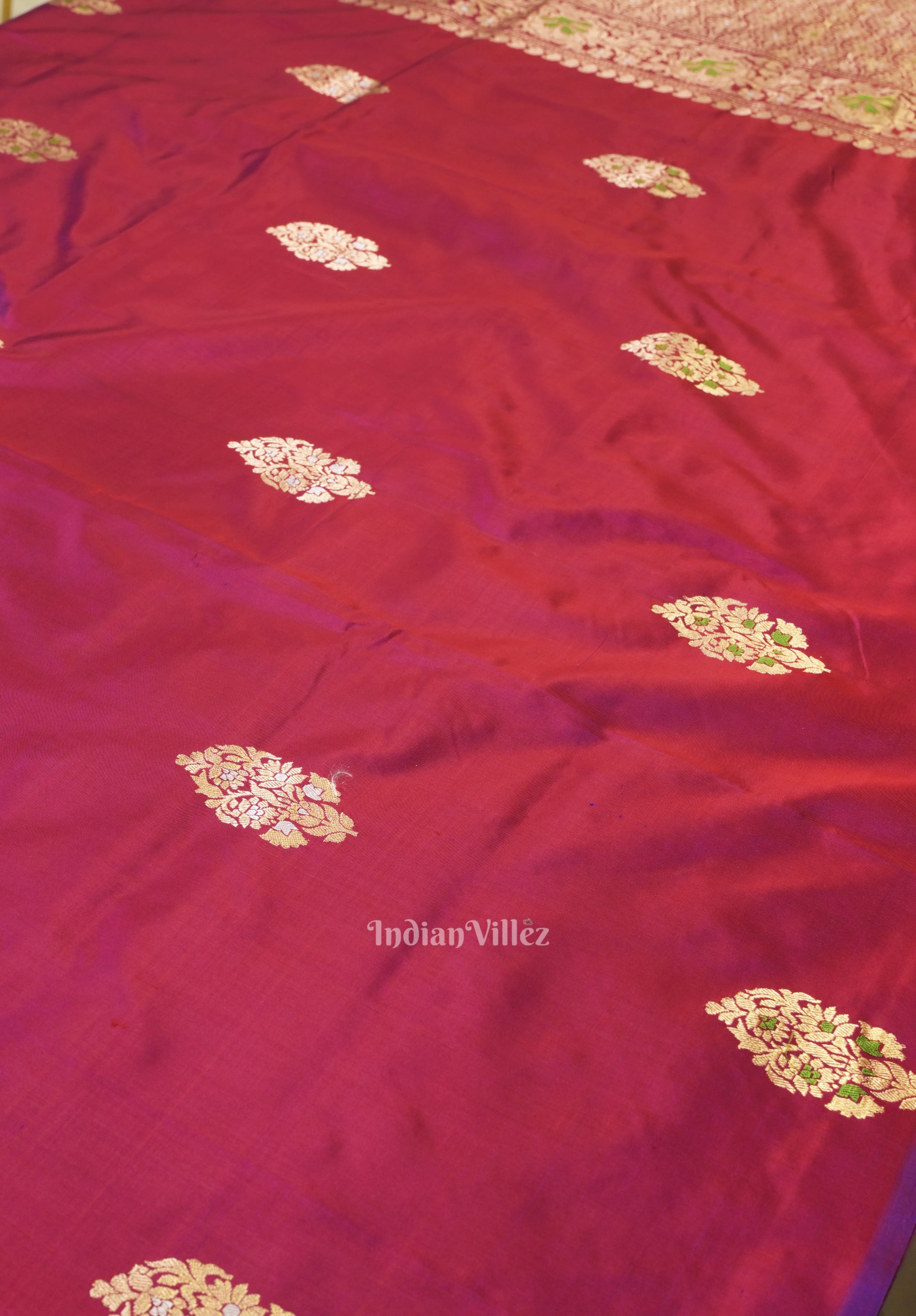 Purple Dual Meenakari Pure Banarasi Katan Silk Saree