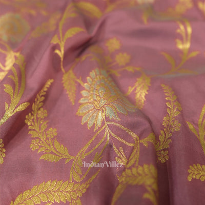 Rose Pink Meenakari Banarasi Katan Silk Saree