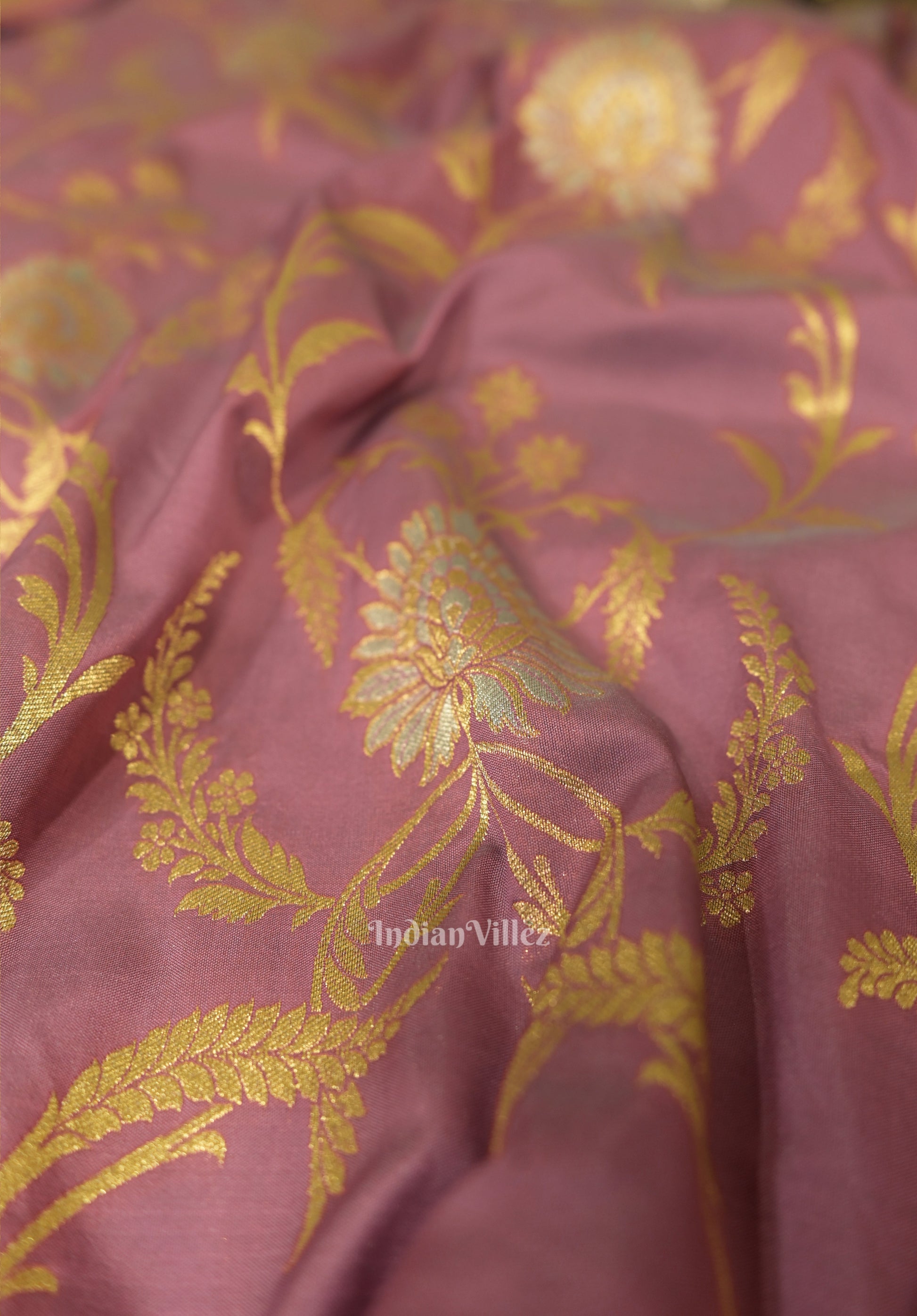 Rose Pink Meenakari Banarasi Katan Silk Saree