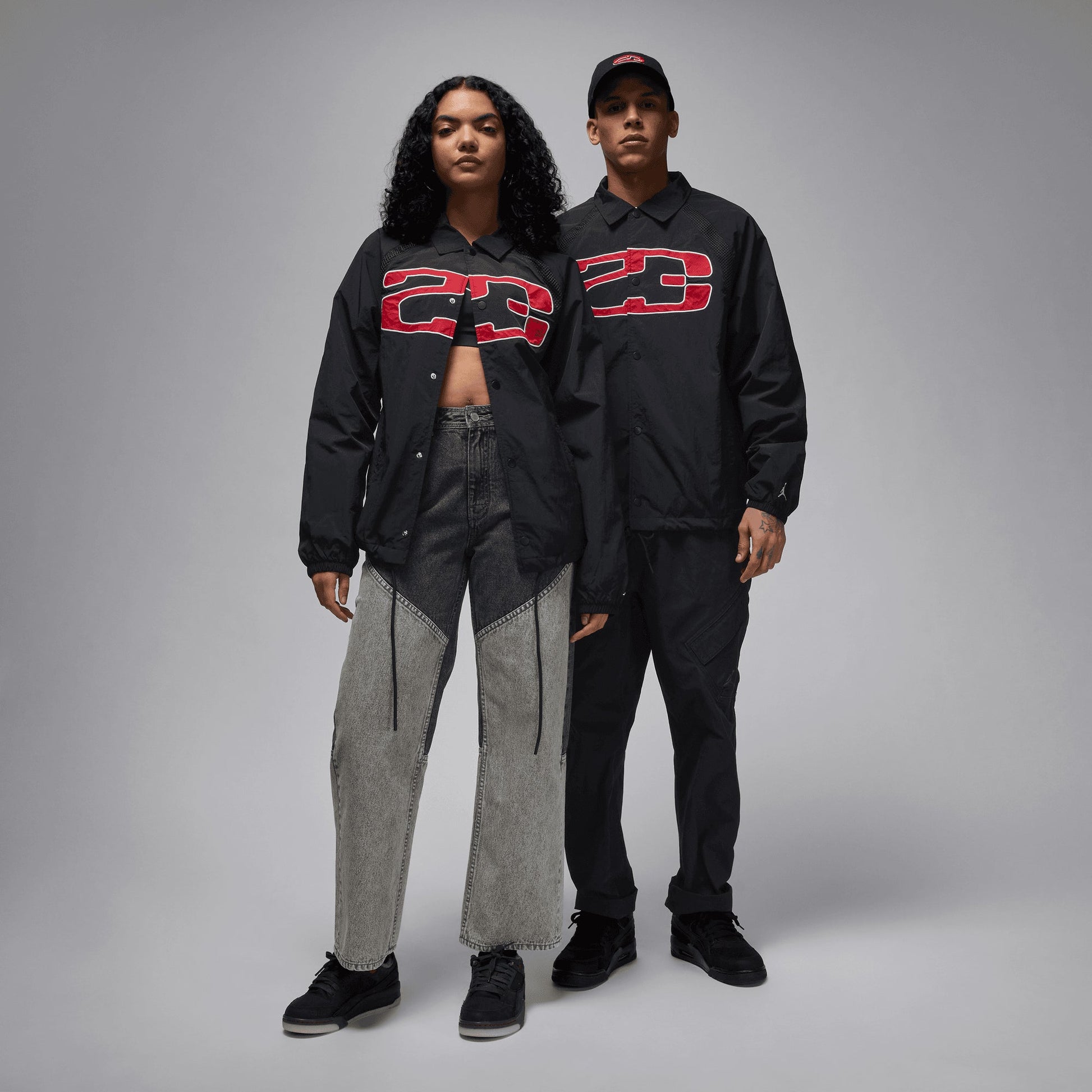 JORDAN | ESSENTIALS COACHES JACKET { BLACK/SAIL