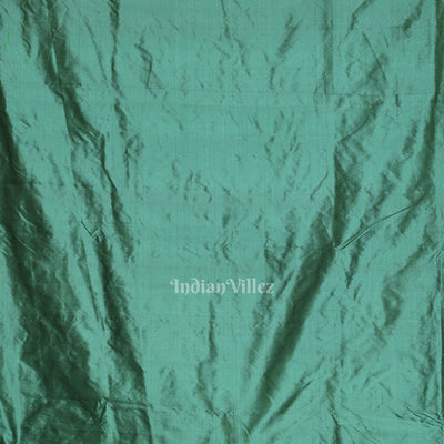 Teal Blue Peacock Butti Paithani Silk Saree