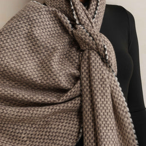 trueBrowns Grey Check Woollen Stole