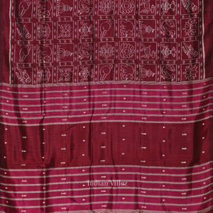 Wine Nabakothi Contemporary Designer Silk Saree