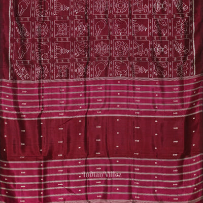 Wine Nabakothi Contemporary Designer Silk Saree