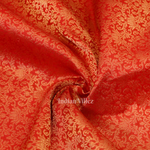 Classic Red pure Kanjivaram Silk Saree with  Zari Brocade