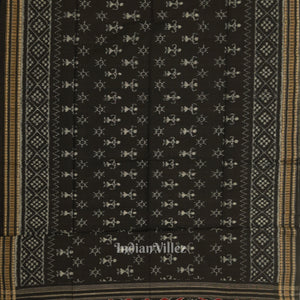 Cement Gray Black Odisha Ikat Sambalpuri Dress Set & Dupatta