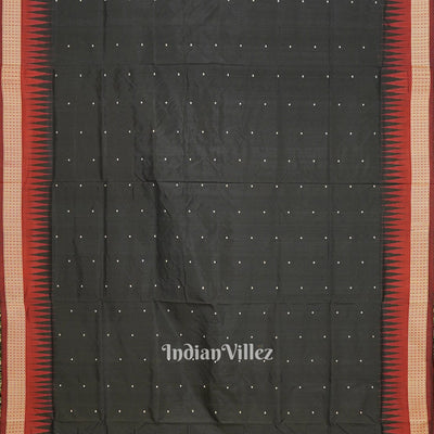 Black Butta Design Bomkai Sambalpuri Silk Saree
