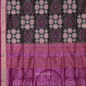 Black Purple Body Pasapali Sambalpuri Silk Saree