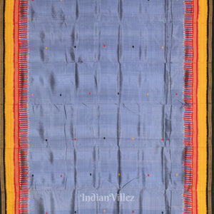 Cement Gray Kathiphera Odisha Ikat Khandua Silk Saree