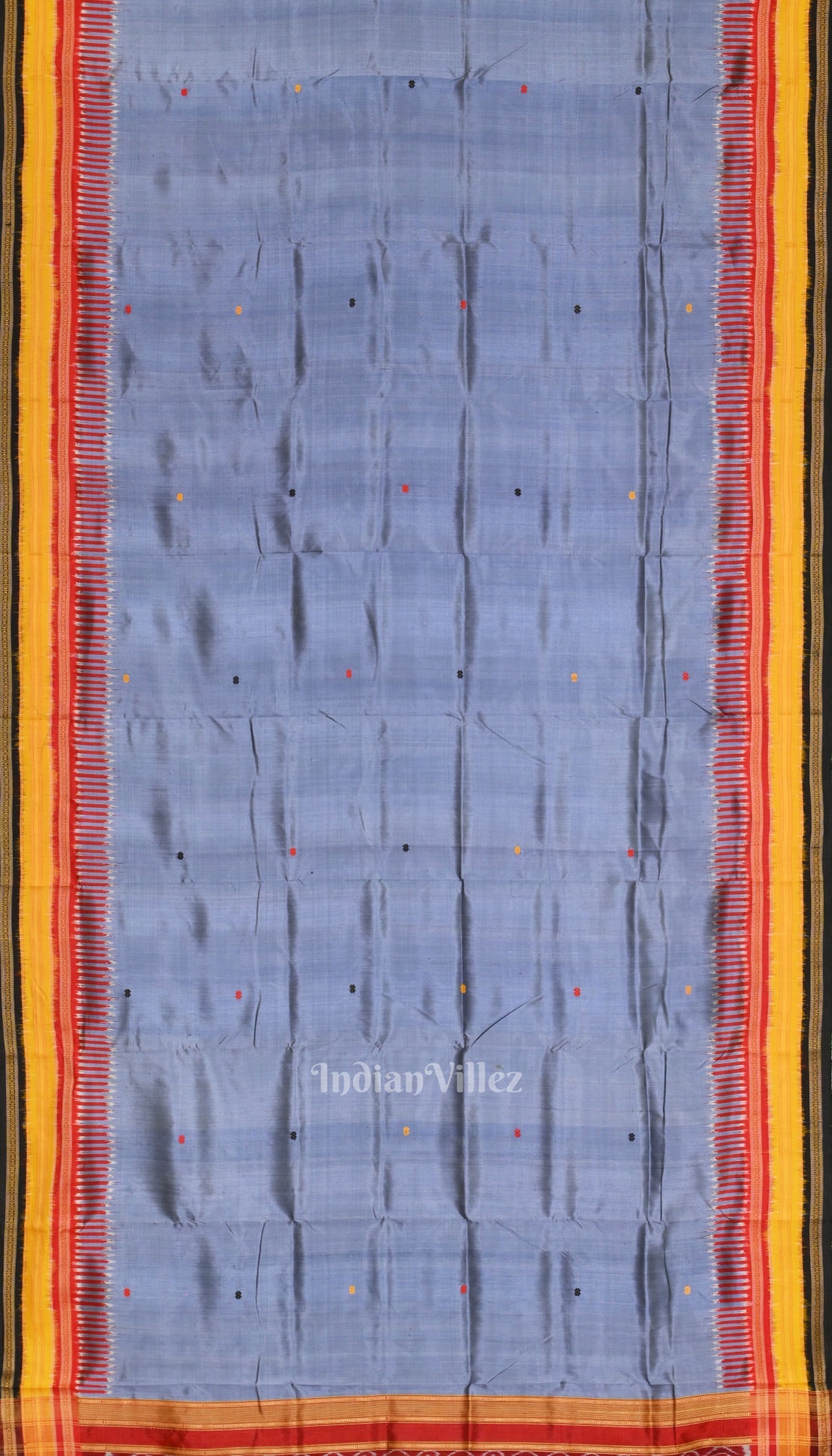 Cement Gray Kathiphera Odisha Ikat Khandua Silk Saree