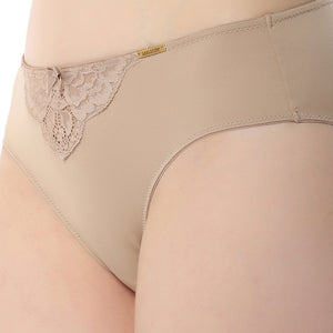 Lace Elegance Bikini Panty - Stucco