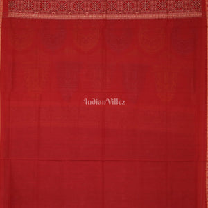Blue Red Konark Sambalpuri Ikat Cotton Saree