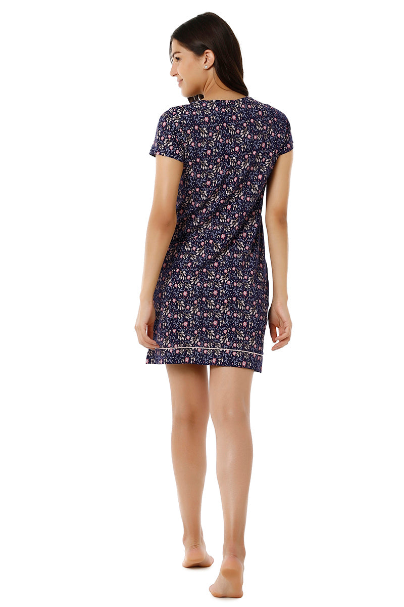 Sleep Dress - Ocean Cavern Floral Print