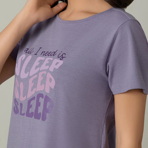 Comfort Sleep Dress - All I Need Is Sleep Print