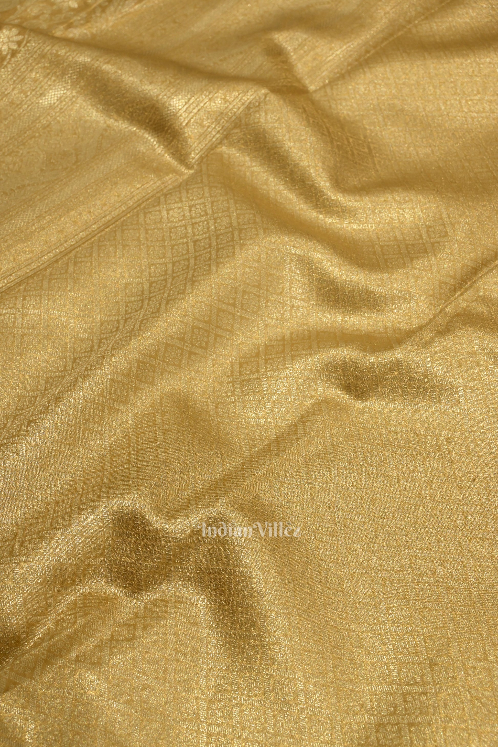 Golden Pure Kanjivaram Tissue Silk Saree