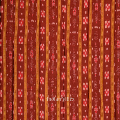 Red Pure Cotton Sambalpuri Dress Material & Dupatta