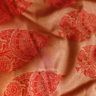 Red Pure auntheticate Kanjivaram Silk Saree with Zari Brocade