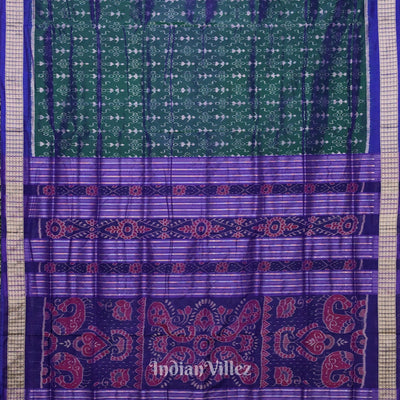 Cadmium Green Tribal Theme Sambalpuri Silk Saree
