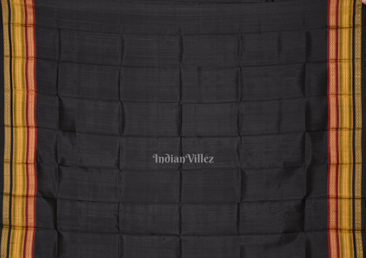 Black Kathiphera Odisha Ikat Khandua Silk Saree
