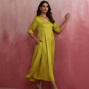 trueBrowns Modal Lime Green Dress