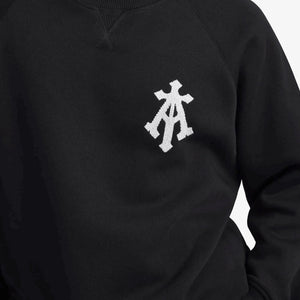 ALMOST GODS | ALPHA CROSS HAND EMBROIDERED AARI SWEATSHIRT { BLACK