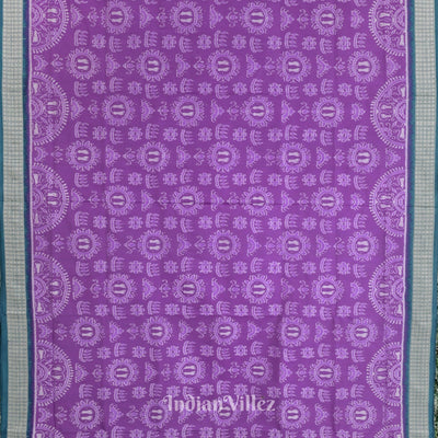 Light Purple Laxmi Pada Theme Odisha Ikat Sambalpuri Silk Saree
