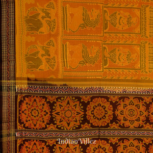 Animal Theme Pure Sambalpuri Ikat Silk*Cotton (Bapta) Saree