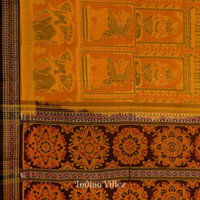 Animal Theme Pure Sambalpuri Ikat Silk*Cotton (Bapta) Saree