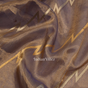 Light Violet Pure Kora Organza Banarasi Saree