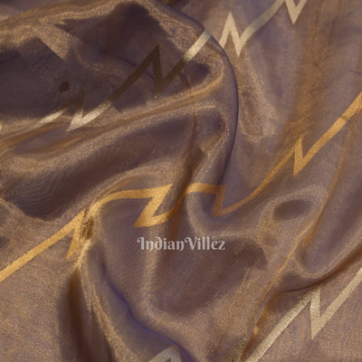 Light Violet Pure Kora Organza Banarasi Saree