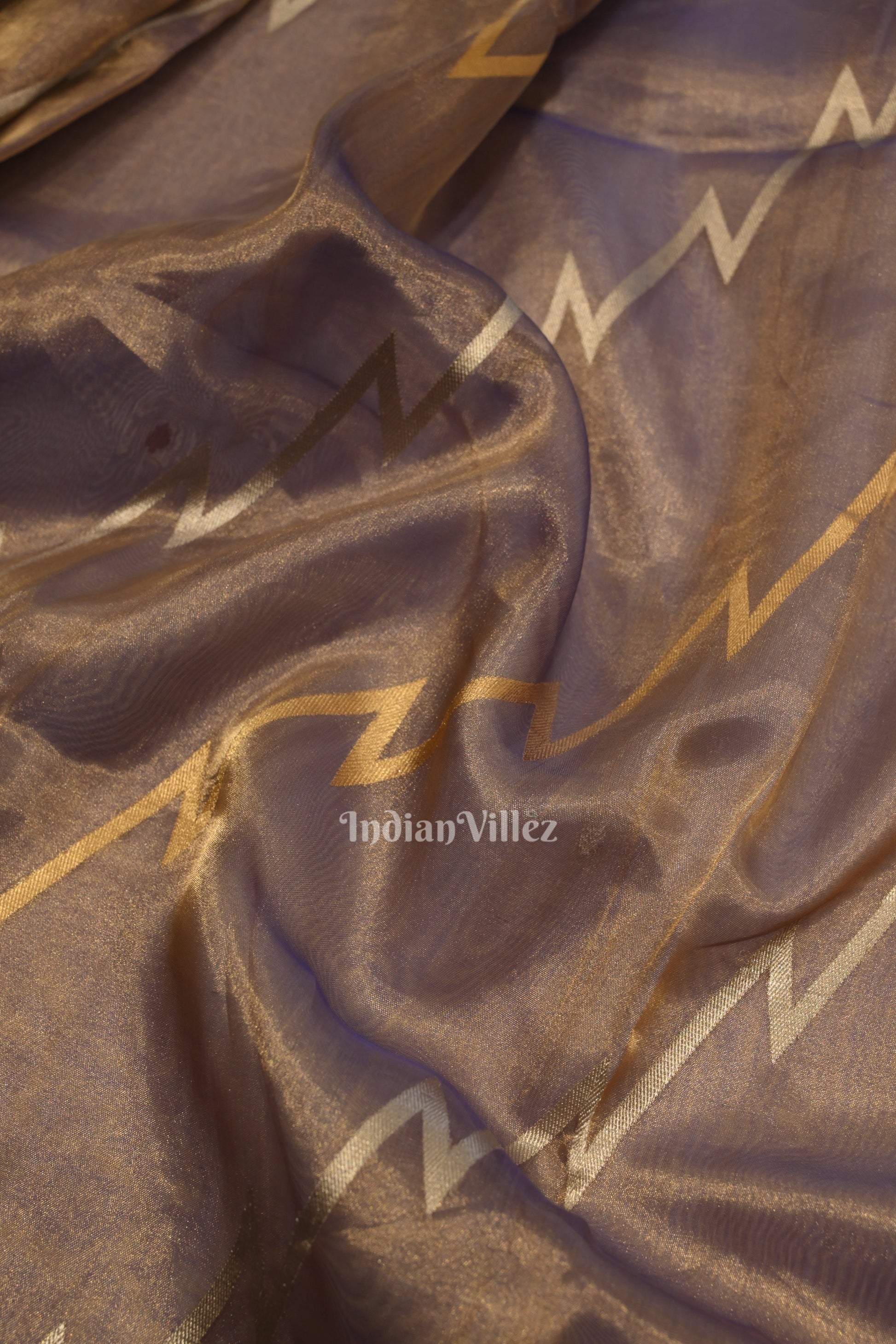 Light Violet Pure Kora Organza Banarasi Saree
