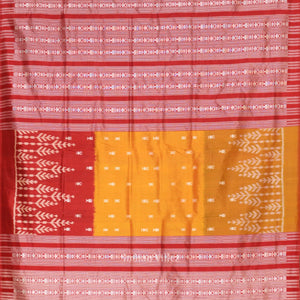 Exclusive Designer Red with Mustard Yellow Contemporary Silk Saree