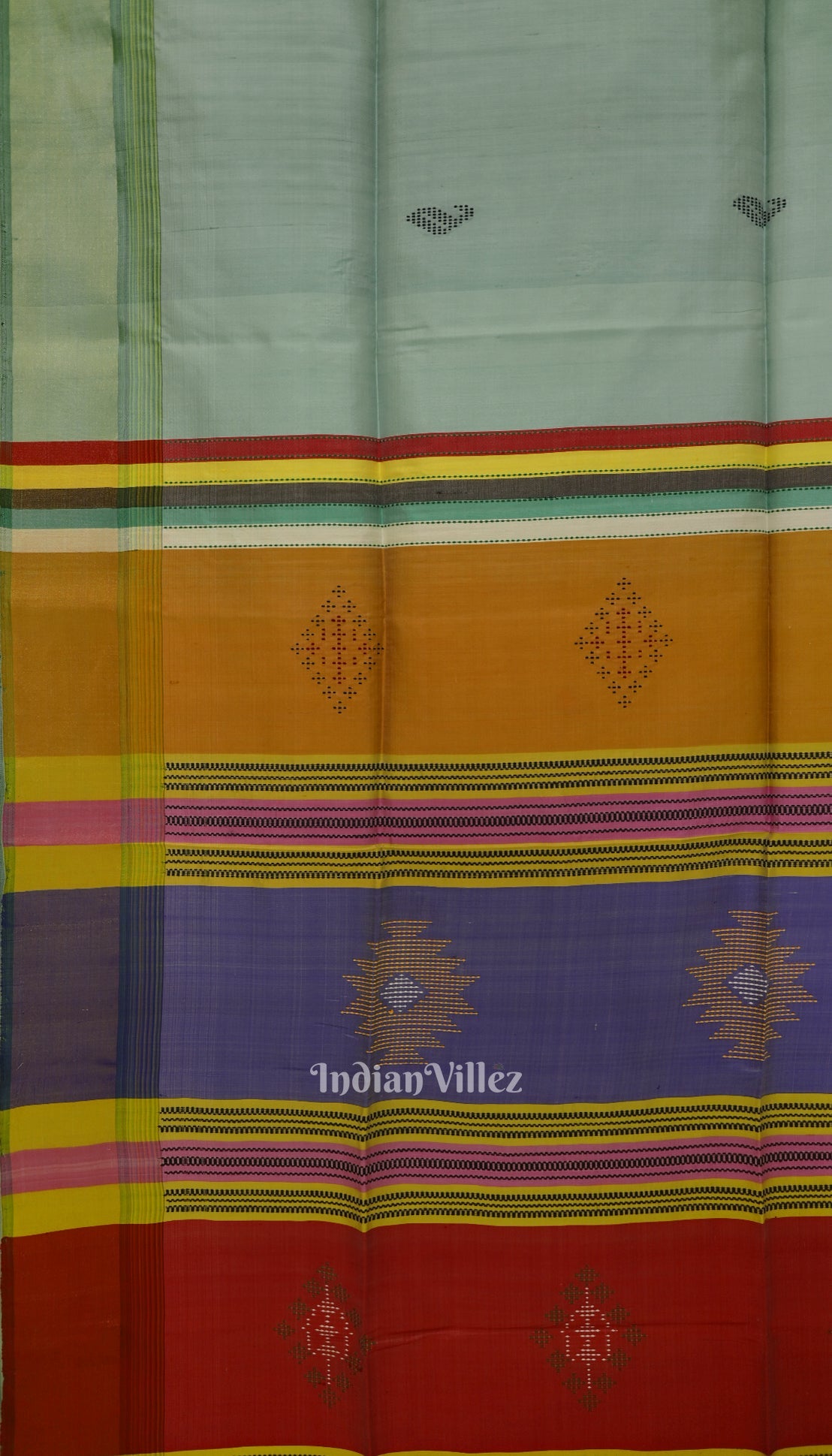 Pink With Sky Dual Tone Pure Bishnupuri Silk Saree