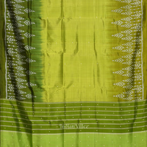 Parrot Green Buti Design Odisha Ikat Contemporary Designer Saree