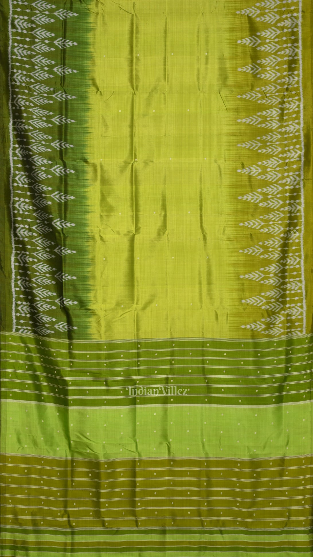 Parrot Green Buti Design Odisha Ikat Contemporary Designer Saree
