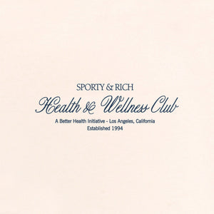 SPORTY & RICH | H&W CLUB CROPPED HOODIE { CREAM/NAVY