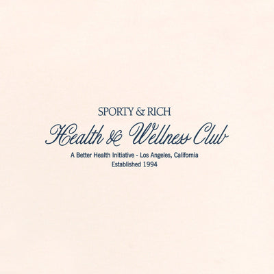 SPORTY & RICH | H&W CLUB CROPPED HOODIE { CREAM/NAVY