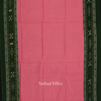 Green Pink Pasapali Sambalpuri Cotton Dress set with Dupatta