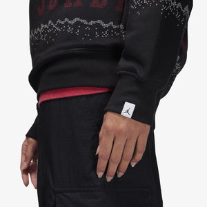 Jordan | ESSENTIALS HOLIDAY FLEECE CREW  { BLACK