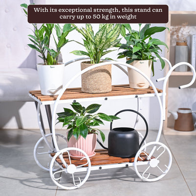 Flora on Wheels 2-Tier Plant Stand