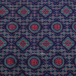 Blue Red Jhoti Theme Odisha Ikat Sambalpuri Dress Set & Dupatta