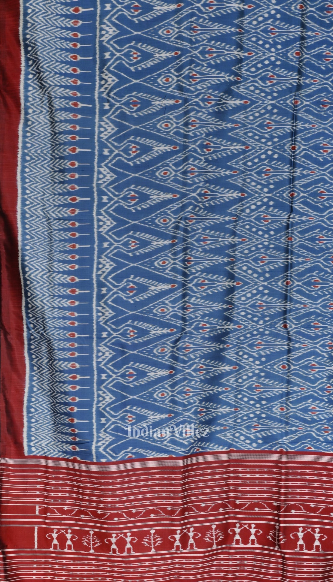 Peacock Blue Cambodian Inspired Designer Contemporary Silk Saree