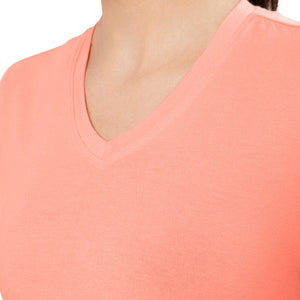Energize Short Sleeve V-Neck Active T-Shirt - Coral Almond