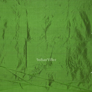 Green Boita Raasleela Hand-Painted Pattachitra Silk Saree