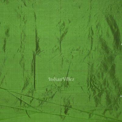 Green Boita Raasleela Hand-Painted Pattachitra Silk Saree