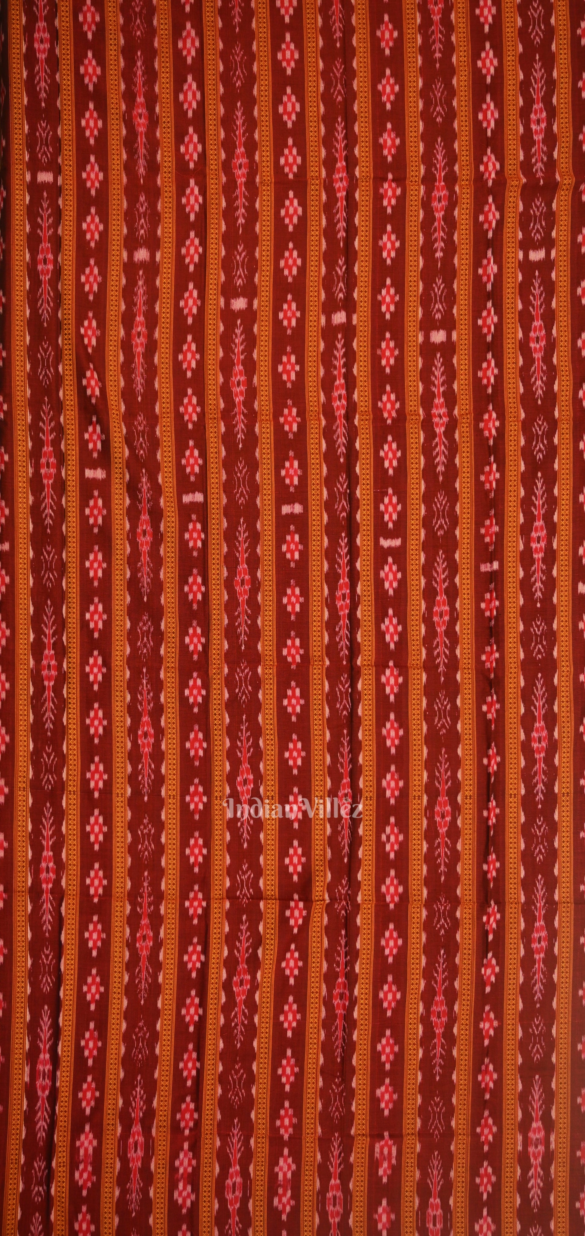 Maroon Green Pasapali Sambalpuri Cotton Dress set with Dupatta