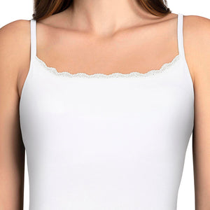 Shelf Support Straight Neck Sleeveless Camisole (Pack of 2) - White_Wildrose