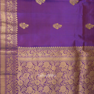 Purple Dual Tone Katan Banarasi Silk Saree