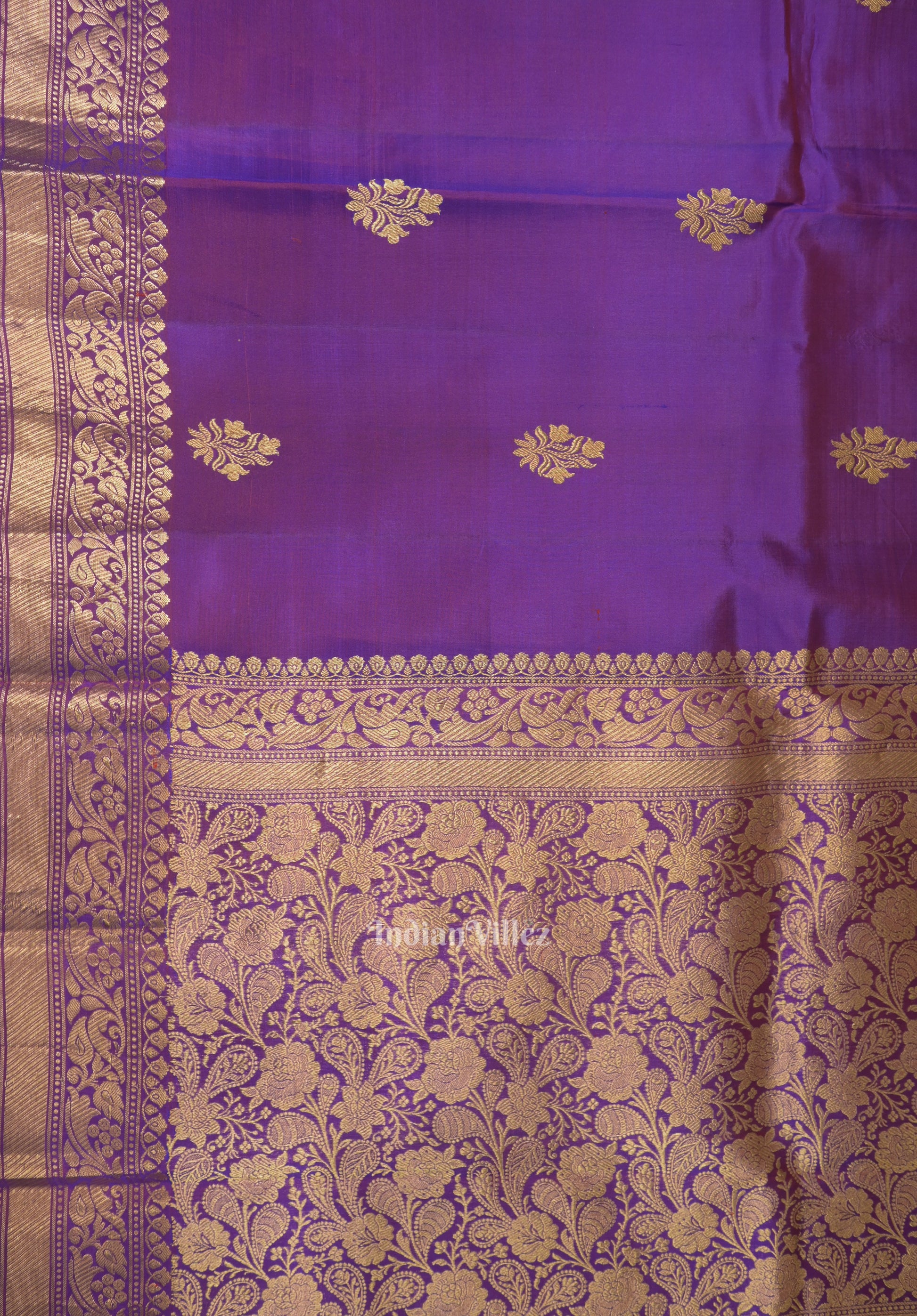 Purple Dual Tone Katan Banarasi Silk Saree