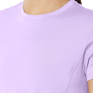 Flaunt Short Sleeve Round Neck Workout T-Shirt - Digital Lavender